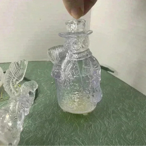 Set Of 4 Lighted Acrylic Light Up 4.5" Christmas Ornament Clear Ice Cube - Picture 6 of 7